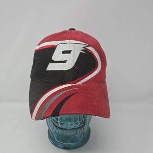 VTG 90s Chase NASCAR Bill Elliott‎ #9 Racing Red Rubber Snapback Hat Cap Rare